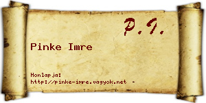 Pinke Imre névjegykártya